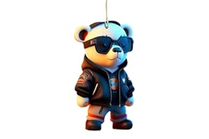 MBIYHGTA Ornements suspendus pour rétroviseur de voiture, pendentif de voiture en forme d'ours, mignon pendentif de rétroviseur de voiture, décoration de voiture mignon, pour l'intérieur de la voiture, design