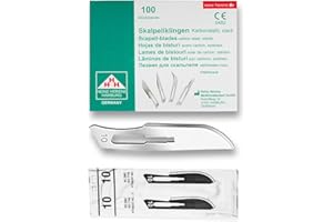 ‎MAY May Skalpellklingen Figur 10 (100 Stk.) - Karbonstahl, steril & scharf für Halter 3