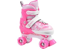 ‎MADIVO MADIVO Tropic Kinder Rollschuhe VERSTELLBAR | Ideal für Mädchen und Damen | Größenverstellbare Roller Skates | Weiß/Blau | Größen: 30-33, 34-37