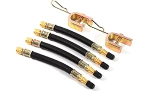 AKOZON rallonge 4 140mm Extension de valve de pneu en caoutchouc flexible + 2 pinces Rallonge de pneu pour camion Bus Camping-car Roue de voiture Adaptateur de transport de pneu cessoire de rempl ementrallo