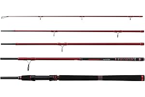 PENN Squadron III Travel Saltwater Spin Spinning Rod, Fishing Rod, Spinning Rods, Sea - Inshore/Nearshore Fishing, Great Cod, Pollack, Bass and More Unisex, Red, 2.40m | 15-40g