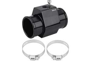 WITPOCE Sensor de temperatura del agua Manguera del radiador Reloj de temperatura del coche Manguera de tubo de unión Adaptador de medidor de refrigerante del motor (28 mm, 30 mm, 32 mm, 34 mm, 36 mm(36mm)