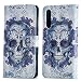 Produktbild Huawei P20 Pro Hülle, 3D Pattern Hand Strap Bookstyle Flip Case Schutzhülle Tasche Magnet Handytasche PU Leder Flip Tasche Cover mit Karteneinschub und Ständer für Huawei P20 Pro (Farbe Schädel)