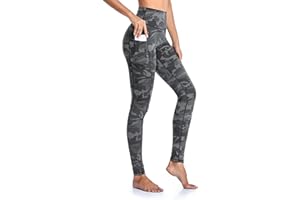Occffy Leggings Womens High Waist Gym Leggings with Pockets Yoga Pants for Women UK Tummy Control Workout Running Sports Leggings P107