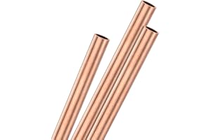 M METERXITY 3-Pack 200mm Copper Round Tube, 10mm OD 1mm Wall Thickness Copper Seamless Tubing for Construction/Machining/DIY Crafting, Metal Straight Pipe [0.39x0.04x7.87IN]