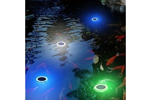 SUBOSI IP68 solarne oświetlenie basenu, podwodne, solarne oświetlenie basenu, z czujnikiem światła, do basenu, stawu, wanny, studni, akwarium, podwodnych