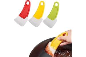 BULL TIGER PRESTIGE 3 raschietti in silicone per padelle Pan Cleaning Scraper Silicone Spatula Spatola da cucina per Dirty Fry Pan Dish Pot Washing Heat Resistant per pasta da cucina