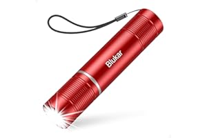 Blukar LED Taschenlampe Aufladbar, Superhelle Zoombare Mini Torch mit 4 Lichtmodi und Langer Betriebsdauer, Wasserdichte Taktische Handlampe für Camping, Wandern, Outdoor, Notfäll - Rot