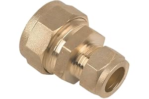 ODSUPPLIES 15mm x 10mm Brass Compression Reducing Coupling - Pack of 2