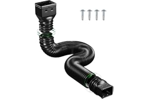 ciciglow Extensor de Bajante, Extensión de Bajante Flexible Conector de Canalón Tubería de Drenaje de Agua de Lluvia Extensiones de Drenaje de Bajante de 20 a 59 Pulgadas (Negro)