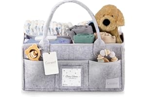 Coreint Nappy Caddy Organiser Large,Diaper Caddy,Unique Stylish Baby Shower Gifts For Mum Nursery Storage Basket - New Born Gift -,New born Essentials - Nursery Decor- Baby Accessories