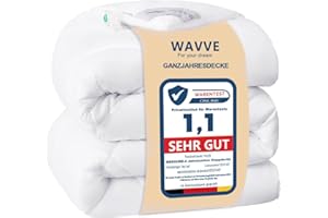 ‎WAVVE WAVVE Bettdecke 200x200cm Ganzjahresdecke 4 Jahreszeiten, Steppdecke 300gsm Mikrofaser 200x200 cm, Super Weiche Zudecke Schlafdecke Atmungsaktive 200 x 200 Weiß