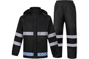 OlyljpinZ Hombre Traje de Lluvia Impermeable con Capucha Chaqueta y Pantalón de Ciclismo Traje de Lluvia al Aire Libre Anti-Tormenta Ultra-Lite Ropa de Lluvia Protectora Duarable