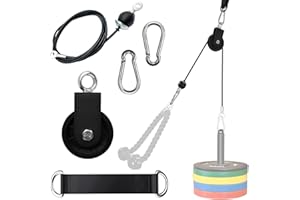 FAVUIT Kabelzug Fitness Kabel Latzug Gym Unterarmtrainer Arm Krafttraining Kabelzug Latzugturm Riemenscheibensystem Unterarm Trainingsgerät Gewicht Fitnessgeräte Trainer Zubehör für Zuhause DIY Home Gym