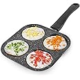 AADHIK Non-Stick Grill Pan Mini Pan Uttapam Tawa Aluminum Multi Snack Maker 4 Cavity, Pancake Maker (Black)