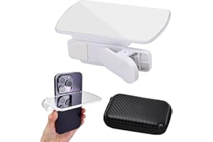 Tibapla Verstellbarer Telefon-Kamera-Reflexionsspiegel, Handy-Shot-Clip-Zubehör, Smartphone-Kamera-Spiegelreflexions-Clip Set, Universeller Wiederverwendbares Fotozubehör(Weiß)