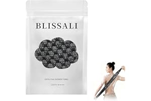 DITU blissal Exfoliating Antibacterial Shower Towel, Blissal Peeling Duschtuch, 47" Körper Scrub Dusche Schwamm Reiben Waschtuch für Männer Frauen (schwarz)