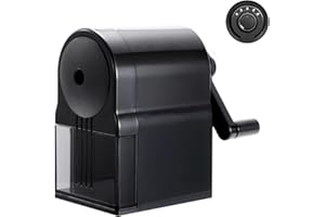 MOONSING Taille Crayon Manuel à Manivelle Avec Récipient Épaisseur Réglable en 5 Niveaux D'épaisseur Pour Les Artistes Etudiants et Enfants