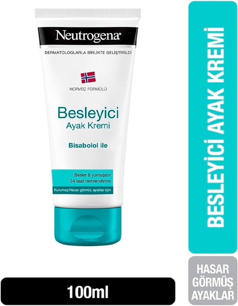 Neutrogena Norveç Formüllü Besleyici Ayak Kremi, 100 ml | Bisabolol İçerir, 24 Saat Nemlendirme, Kuru ve Hasar Görmüş Ayaklar İçin Ayak Kremi