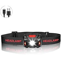 Winzwon USB Wiederaufladbare LED Stirnlampe Kopflampe, Wasserdicht Leichtgewichts Mini stirnlampen Perfekt fürs Laufen, Joggen, Angeln, Campen, für Kinder und mehr