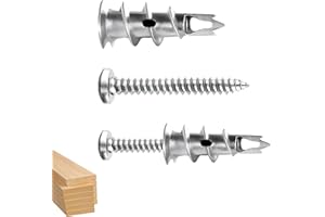 DEWFIGS ㅤ 40 Pezzi Metallo Tasselli per Cartongesso, Autofilettante Fissaggi Autoperforanti con Viti per Fissare Tende Cornici Quadri Luci Accessori per Mobili Adatti a Cartongesso Singolo e Doppio Resistenti