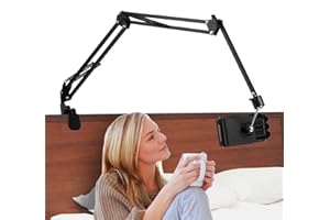 JABNOW Tablet Halterung Bett 360° Drehbar Tablet Ständer für Bett, Verstellbar Handy Halterung Tablet Halter mit Stabilem Metallarm, Tablet Halterung Arm Kompatibel mit 4.7-7 Zoll iPad Mini Tablets Telefone