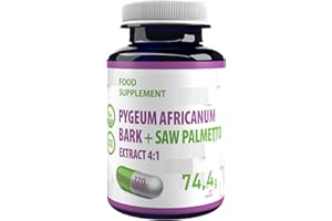 HEPATICA Pygeum Africanum Bark + Sägepalmen (Saw Palmetto) komplex 500mg 120 Vegane Kapseln, Extrakt 4:1