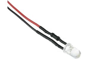 SWITCH ELECTRONICS Lot de 5 lampes LED clignotantes pré-câblées avec support de lunette 12 V Rouge 5 mm