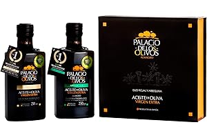 PALACIO DE LOS OLIVOS - Estuche DUO Aceite de Oliva Virgen Extra (Variedades Picual y Arbequina) - Pack 2 botellas de 250 ml