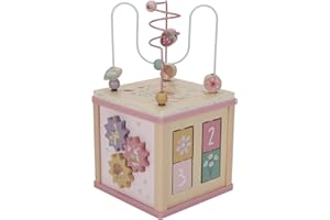 Little Dutch 7331 FSC Holz Aktivitäten-Würfel Motorikschleife - Fairy Garden rosa