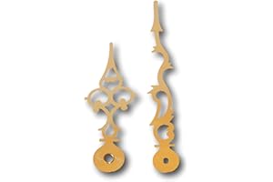 Uhren Pevak® Uhrzeiger Golden 60mm/42mm passend für Junghans W838 W817 Quarz Zeiger mit Eurolochung (01100/1)