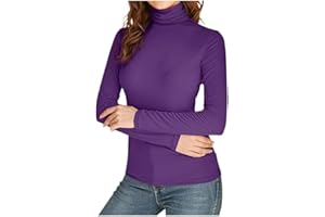 Bkazwe Maglie Termiche Donna Maglia Donna Collo Alto Confezione Cotone Manica Lunga Leggero Aderente Basic Top Elegante Intimo Traspirante Elasticizzato Sottogiacca Termico Termica Donne