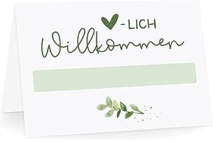 ‎KUSCHELICH KuschelICH Tischkarten Herzlich Willkommen (50)