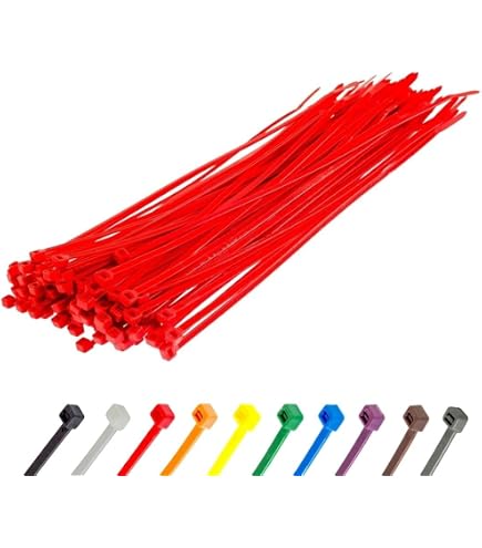 Kabelbinder-Set, 100 Stück, Rot, 20.3 Cm – Robuste Nylon-Binder Für Kabelmanagement & Organisation