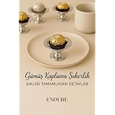 ENDURE 6'lı Abs Dekoratif Gold Kaplama Şekerlik Kase 6'lı Makaronluk Kahve Yanı Sunumluk Lokumluk (G&Uuml;M&Uuml;Ş)