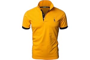 GNRSPTY Hombre Polo de Manga Corta Bordado de Ciervo Deporte Golf Camisa Poloshirt Negocios Camiseta de Tennis Verano T-Shirt