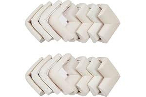 INCREWAY 16 Packs Child Safety Corner Protectors, Super Soft White Corner Cushion Guards with Adhesive, for Furniture, Table, Desk, Beds, Walls