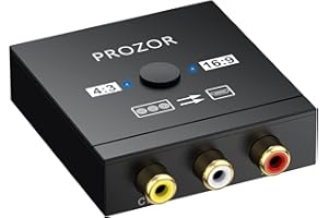 PROZOR RCA to HDMI Converter - 1080P AV to HDMI Converter 16:9/4:3 Conversion Mini Composite CVBS Audio Video Adapter with USB Power Cable Supports PAL/NTSC for Wii/PS1/PS2/N64