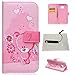 Produktbild TOCASO Pink PU Leder Muster Schutzhülle für Samsung Galaxy S7 Edge Hülle [Bear] Flip Wallet Case,Build-in Stand Hüllen Portable Handyhülle Anti-Scratch [ID Card Slot] Magnetverschluss Soft Silikon Back Rückseite Cover Lederhülle Tasche Book Folio Handytasche Schutz Hüllen Ledertasche Kartenfächer Schutzhüllen mit Stylus-Stift und Reinigungstücher für Samsung Galaxy S7 Edge