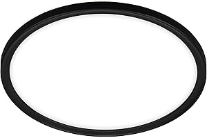 Briloner - Plafoniera da bagno a LED con retroilluminazione, lampada da bagno a LED IP44, ultrapiatta, luce bianca neutra, nera, 290x35 mm (DxH)