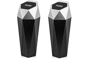 NEWTIC 2 Stück Auto-Mülleimer mit Deckel,Auto-Becherhalter,Tragbare Auto Mülleimer,Mini Auto Mülleimer Getränkehalter, Der Konsole Oder Auto TürMülleimer für Autos,Schlafzimmer,Büros,Home (Schwarz, Dunkel)