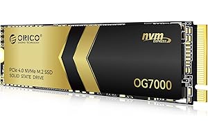 ORICO OG7000 1 to NVMe SSD, SSD M.2 PCIe Gen4, Jusqu’à 6600MB/s, Solution Thermique Graphène, Idéal pour la Rédaction 4K, Modélisation 3D, Création de Contenu, Compatible avec PS5 et PC