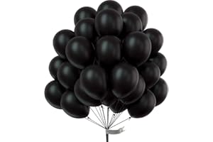 PartyWoo Black Balloons, 100 pcs 10 Inch Matte Black Balloons, Black Balloons for Balloon Garland or Balloon Arch as Party Decorations, Birthday Decorations, Retirement Party Decorations, Black-Y18