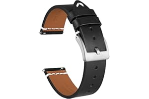 Ayadoo Correas de reloj, Cuero italiano, Bandas de repuesto de liberación rápida para hombres y mujeres, con hebilla de acero inoxidable, Ancho de banda 18 mm 20 mm 22 mm