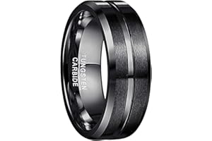 083BASE Ringe Herren Wolframcarbid Schwarz Außenbreite 8mm brei Comfort Fit Design Wolfram Ringe