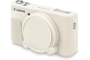 BOVKE Silicone Case for Canon PowerShot SX740/ SX730, Soft Camera Cover with Removable Lens Cap, Mist White
