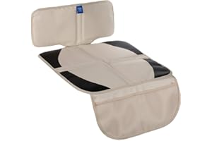 Funbliss Protezione per seggiolino auto per bambini beige imbottitura spessa tappetino per seggiolino auto con tasche organizer, tessuto impermeabile 600D, tappetino per cani per SUV berlina sedili in