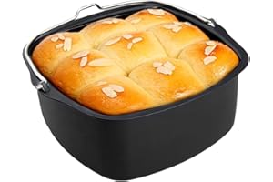 GÉNÉRIQUE Moule À Pâtisserie Pour Friteuses À Air, 17.5x17.5x7cm Baril À Gâteau Carré, Acier Et Aluminium De Qualité Alimentaire, Moule À Gâteau Air Fryer, Air Fryer Plat De Cuisson, Accessoire Air Fryer