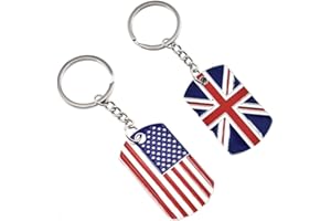 NUOBESTY 2pcs drapeau porte-clés drapeau américain britannique drapeau porte-clé de noël faveurs