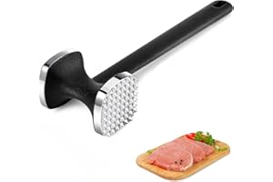 Heanvmyss Martillo Ablandador de Carne,Meat Knocker de Acero Inoxidable,Mazo para Carne Doble Cara,Herramienta de Cocina,Aptas para el Lavavajillas,Martillo para Escalopes,Cerdo,Pollo,Filetes